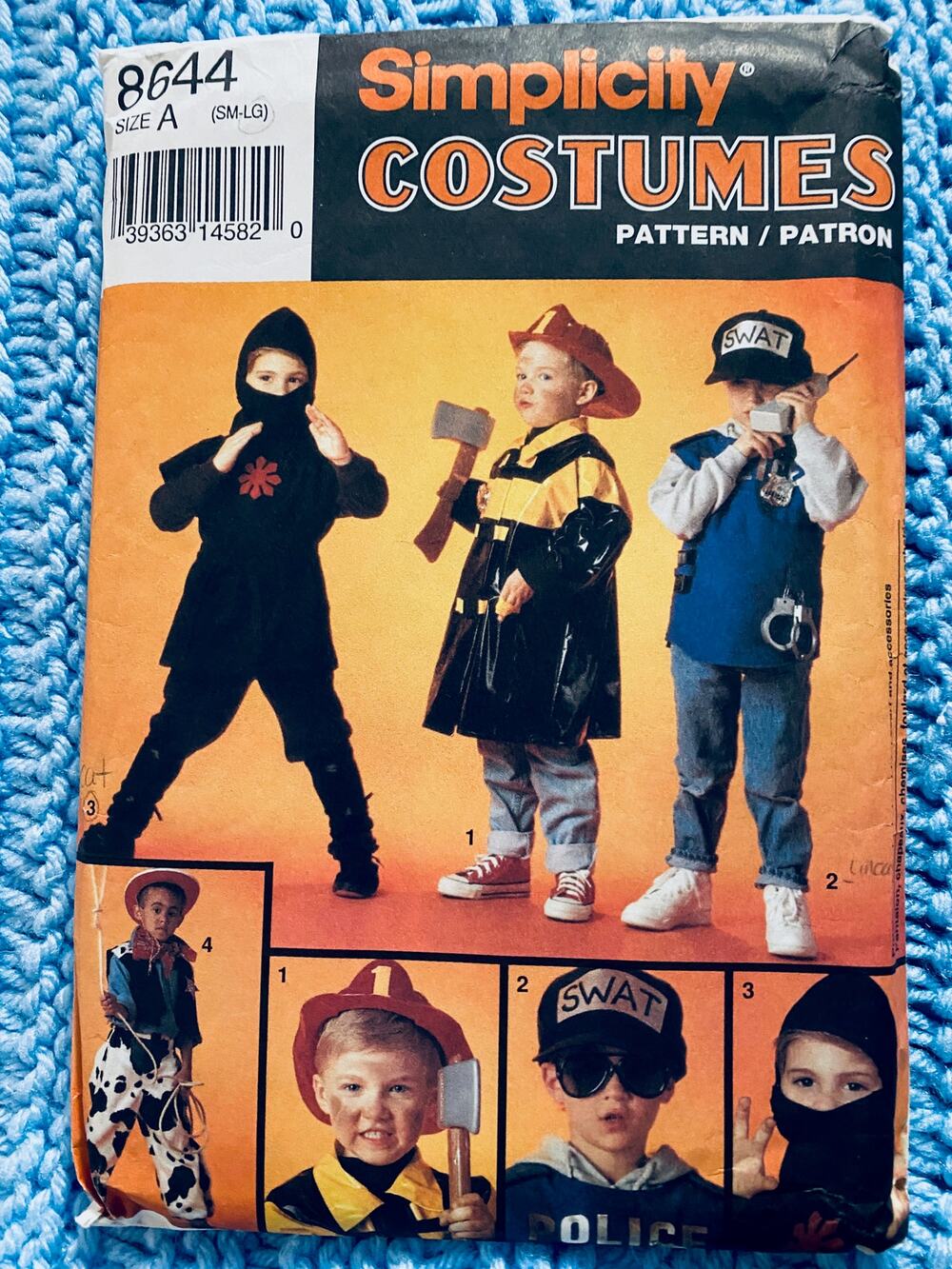 Simplicity sewing pattern  8644 costume kids firefighter ninja